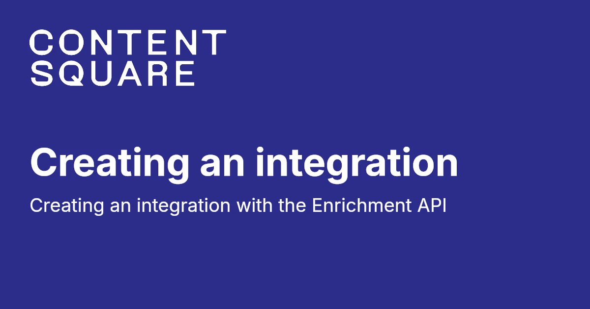 Creating an integration - APIs