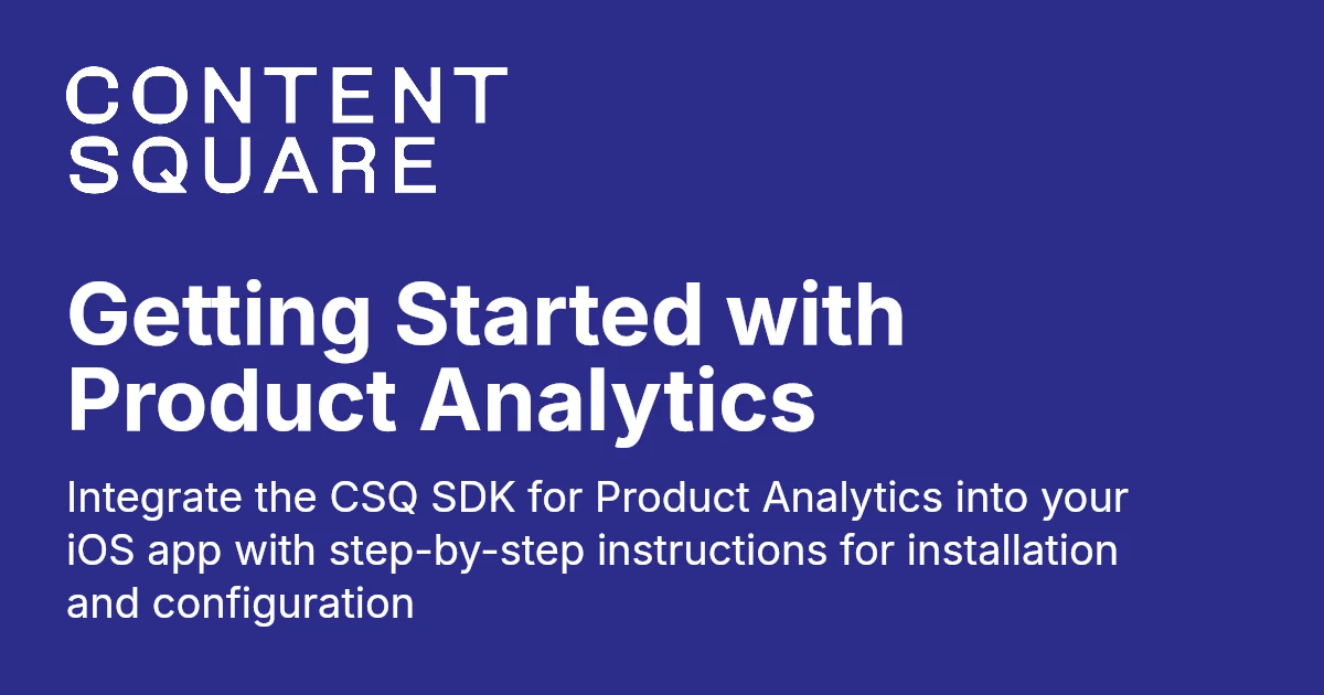 Getting Started with Product Analytics - iOS