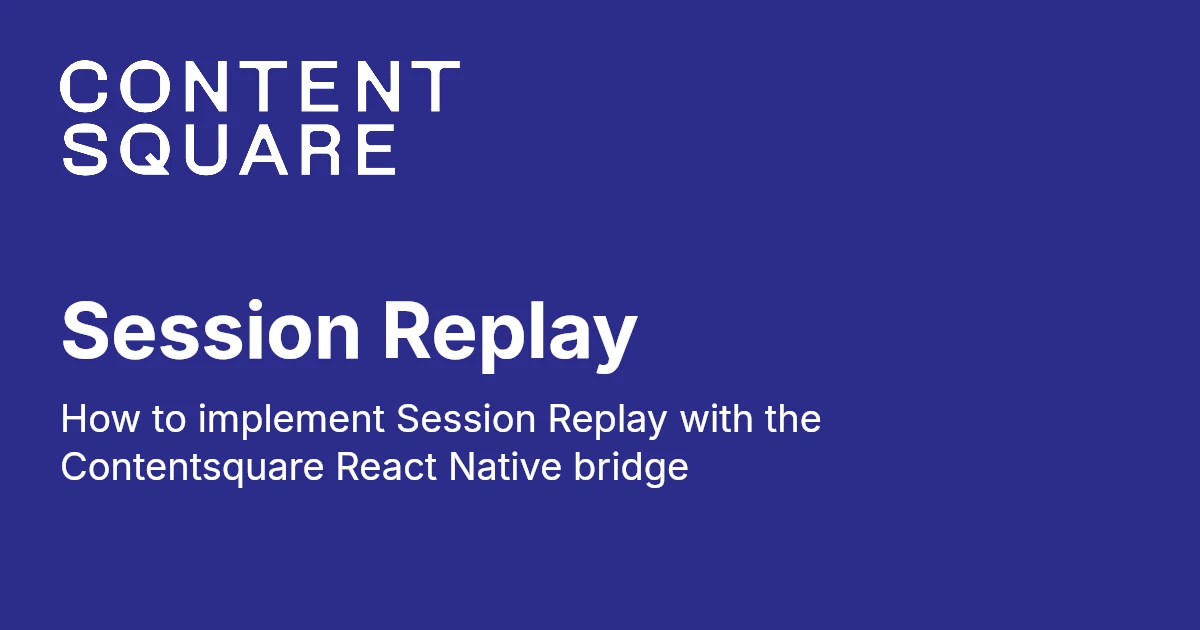 Session Replay - React Native (classic)